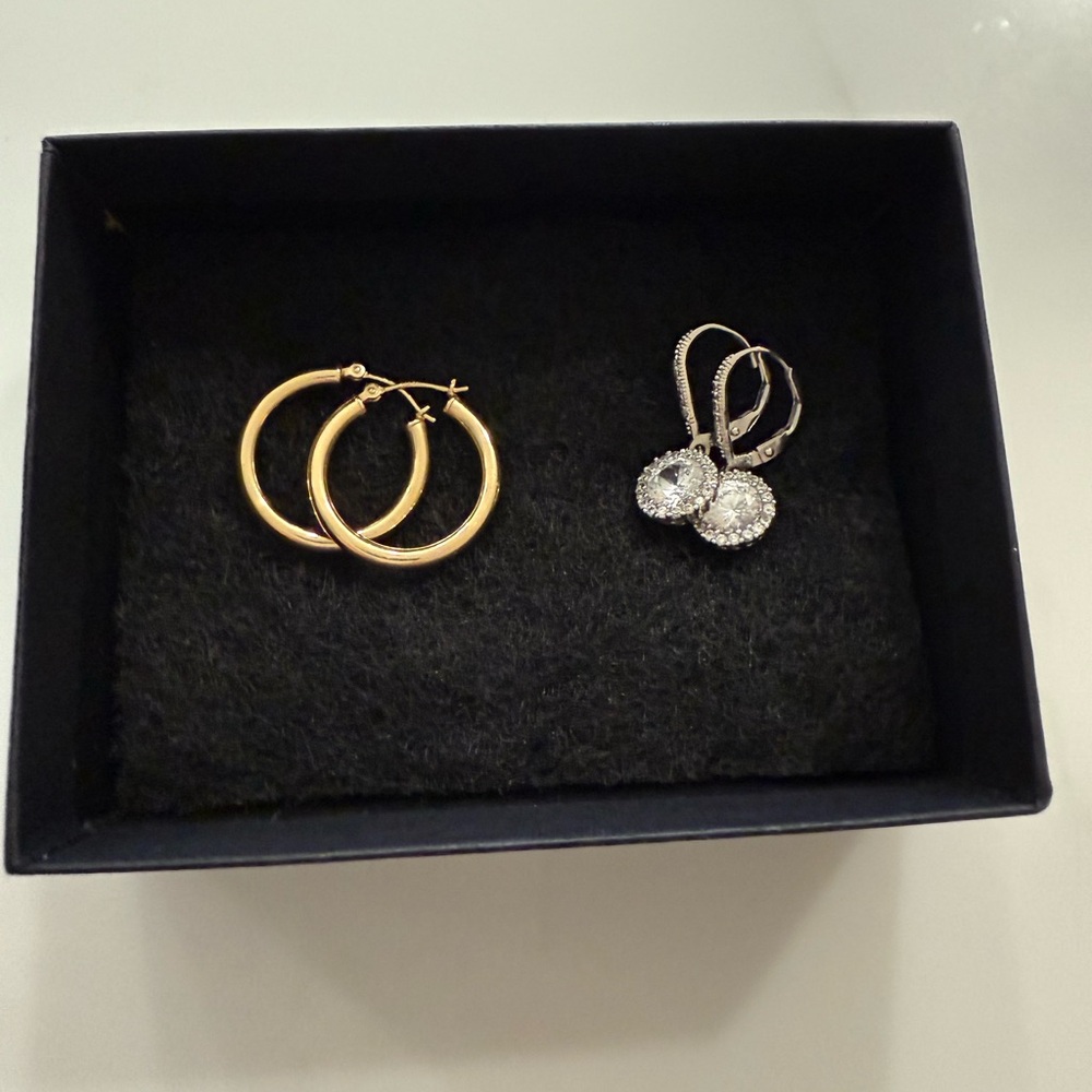 Chic Gold and Silver Hoop Earrings